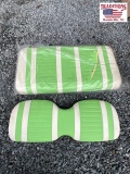Green and White Golf Cart Seat