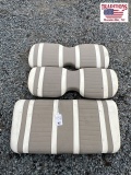 Tan and White Golf Cart Seat w Extra Back Pad