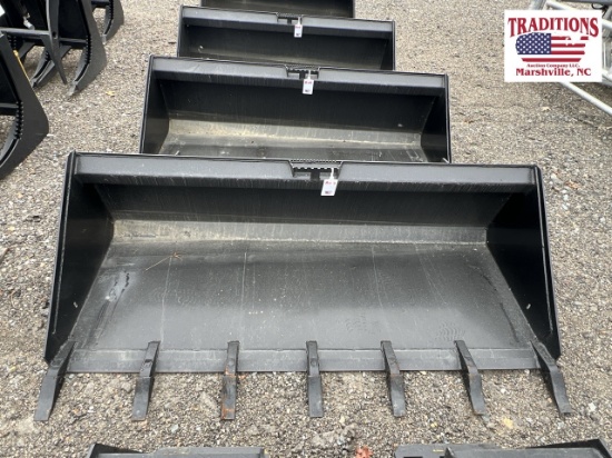 78" Bucket with Teeth Skid Steer Attachment