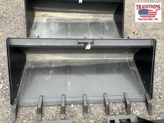 72" Bucket with Teeth Skid Steer Attachment