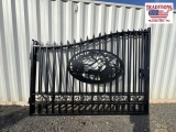 20ft Wrought Iron Bi-Parting Gates - Deer Scene