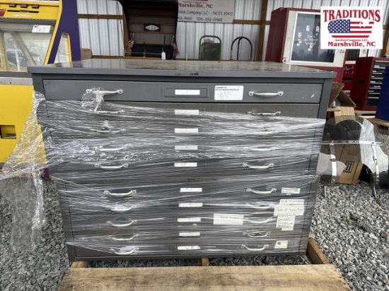 2 Metal Blue Print Cabinets