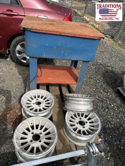 Set of 4 Wheels and Parts Washer