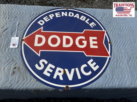 30" Dodge Service Porcelain Sign