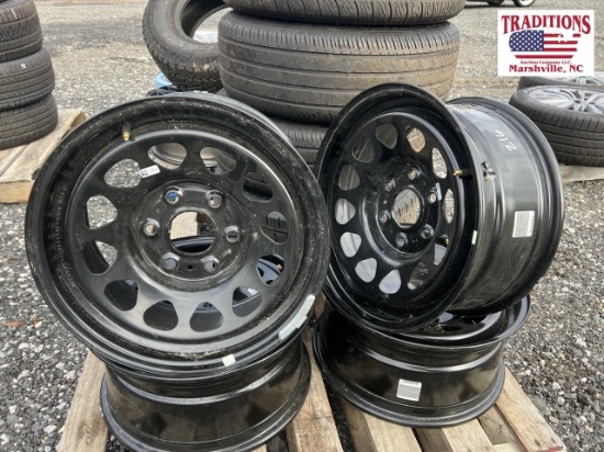 4 Black Steel GM Wheels