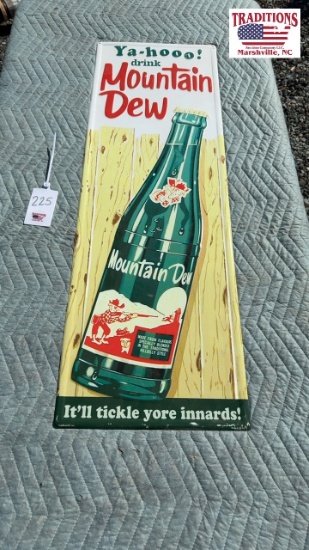 14"x42” Mt Dew Metal Sign