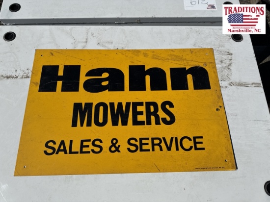 Hahn Mowers Metal Sign 24"x16”