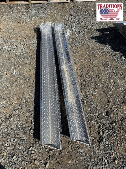 Set of Diamond Plate Step Covers for Golf Cart