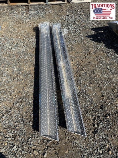 Set of Diamond Plate Step Covers for Golf Cart