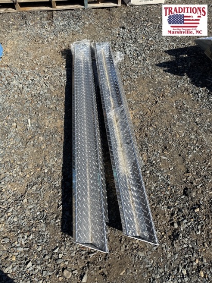 Set of Diamond Plate Step Covers for Golf Cart