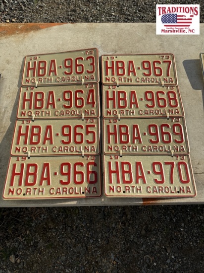 Lot of 8 Consecutive NC Tags