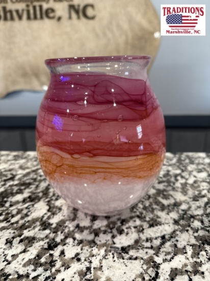 Handmade NC Blown Glass Votive Charity