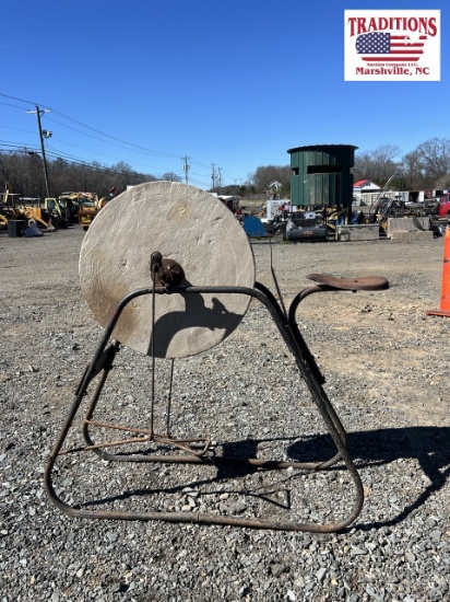Vintage Grinding Wheel on Pedal Stand