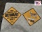 Deer crossing & don’t touch my tools Signs