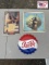 Lot of 3 Coca-Cola & Pepsi Metal Signs