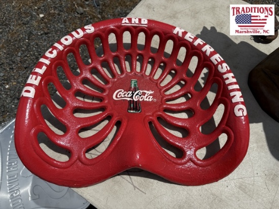 Coca-Cola Theme Cast Iron Implement Seat