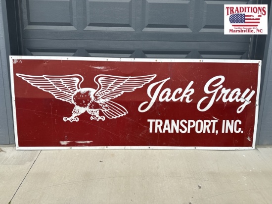 8x3 Jack Gray Transport Sign w Wood Frame