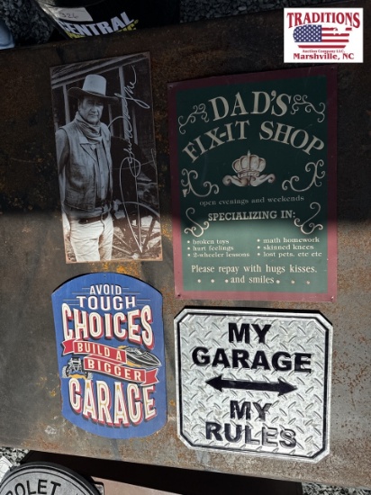 Lot of 4 Metal Signs