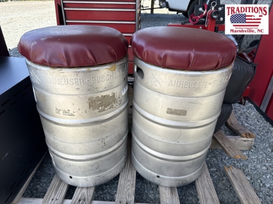 2 Anheuser Busch Keg Stools