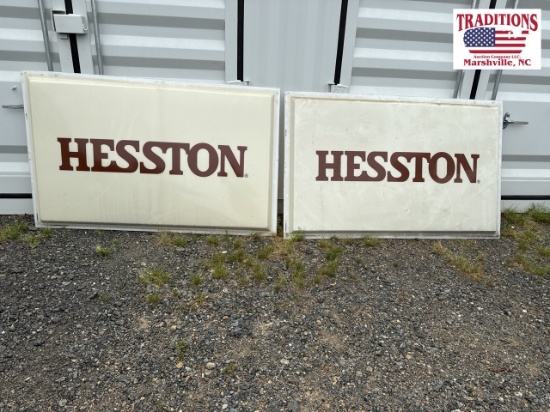 2 Hesston Plastic Sign Inserts 72x45
