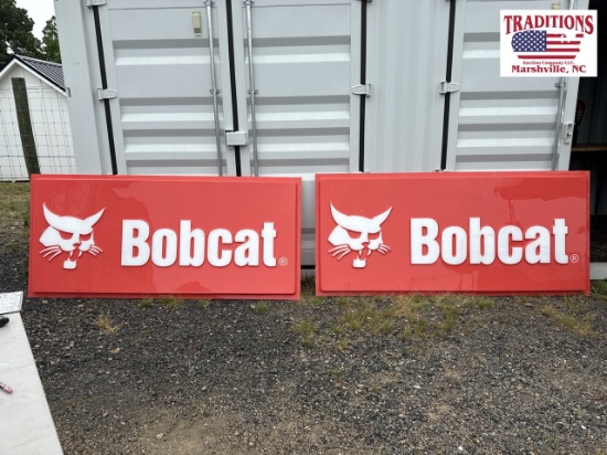 2 Bobcat Plastic Sign Inserts 100x45