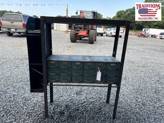 Shop Stand/Bolt Bin w Contents