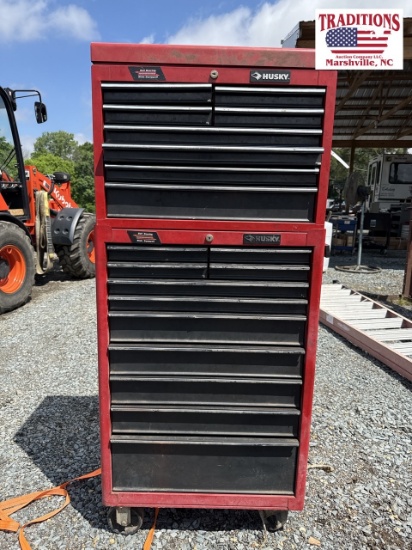 Rolling Husky Tool Box 27x18x62 w Contents
