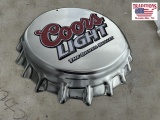 Coors light bottle cap metal sign