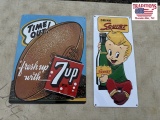7up & Squirt Metal Signs