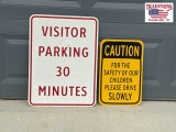 Visitor Parking & Drive Slow Signs