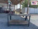 Metal Shop Table w Wilton Vise & Drill Press