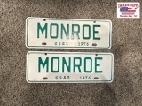 2 Monroe NC 1976 Town Tags