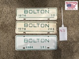 3 Bolton NC Town Tags