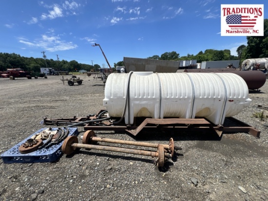 1000 Gallon Poly Tank on Trailer Frame