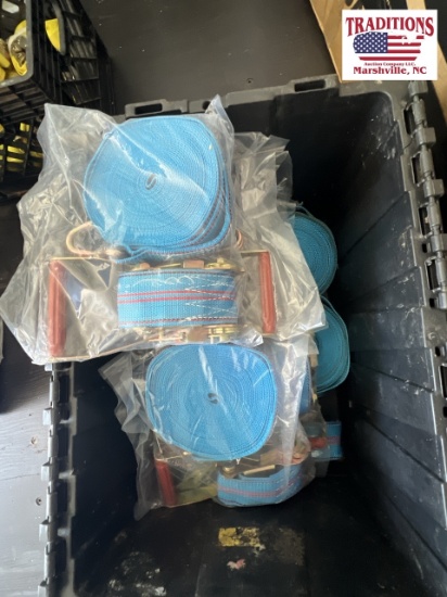 Quanity of 10 Blue Ratchet Straps