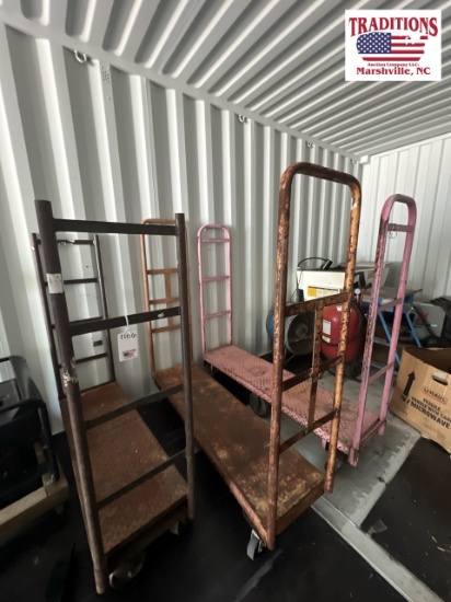 3 Metal Shop Carts