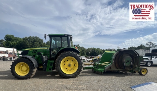 John Deere 6155M 4WD Tractor & FC15R Batwing Mower