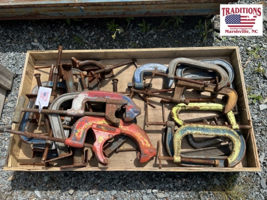 Pallet Lot: Assorted C clamps & Pipe Cutters
