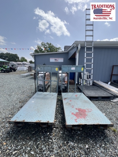 Two 32"x54" Blue Warehouse Carts