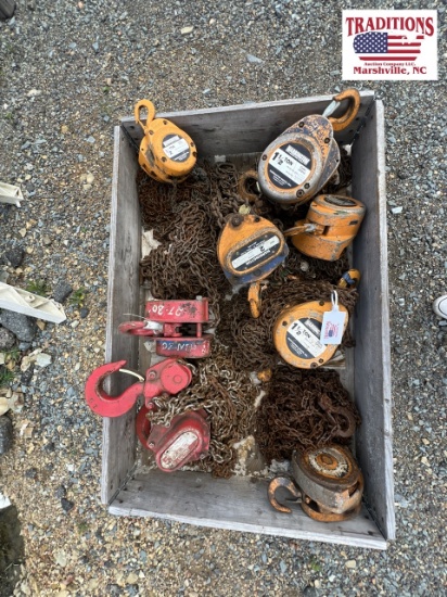 Pallet Lot: (8) Assorted Chain Hoist