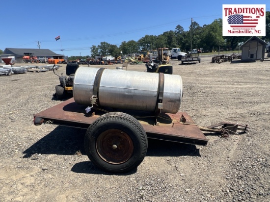 100 Gallon Aluminum Tank on Trailer
