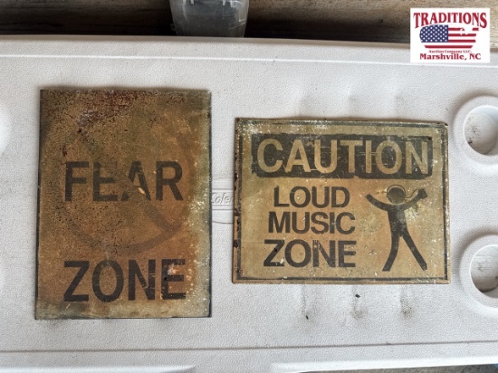 2 Small Novelty Metal Signs