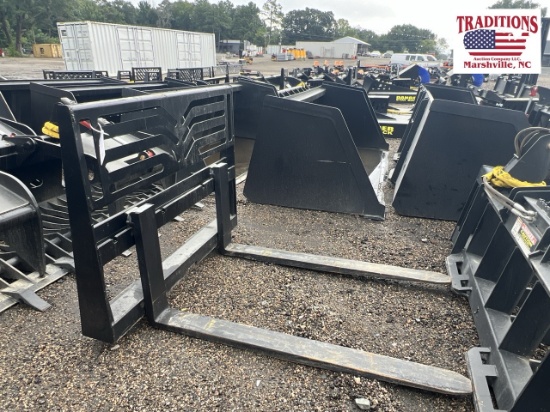 48" Forks with Frame Skid Steer Attachment