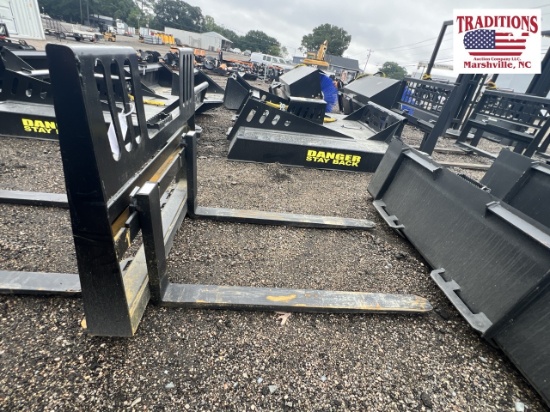 48" Walk Through Pallet Forks SkidSteer Attachment