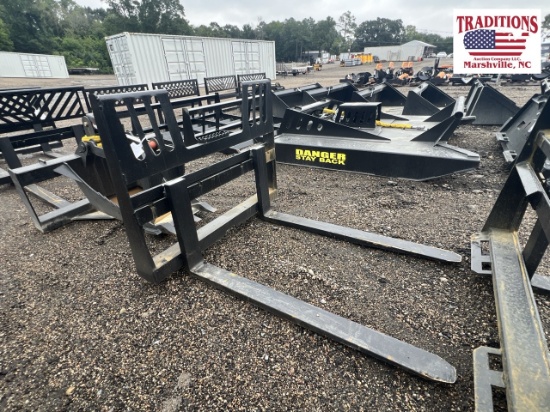 48" Walk Through Pallet Forks SkidSteer Attachment