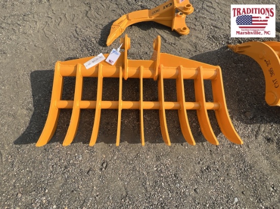 GIYI CAT 305 44" Excavator Dense Rake with Teeth