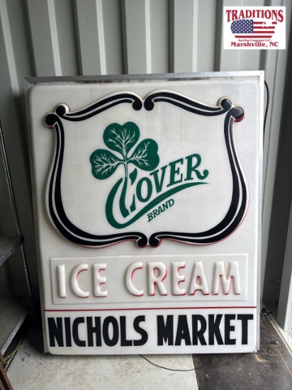 Clover Brand Ice Cream Light Up Sign