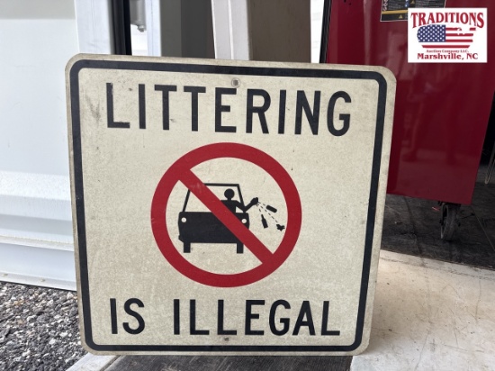 Littering is illegal Sign