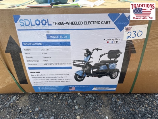 Three-Wheeled Electric Cart in Original Box
