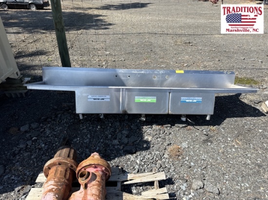 3 Bay Sink with Drain Side
